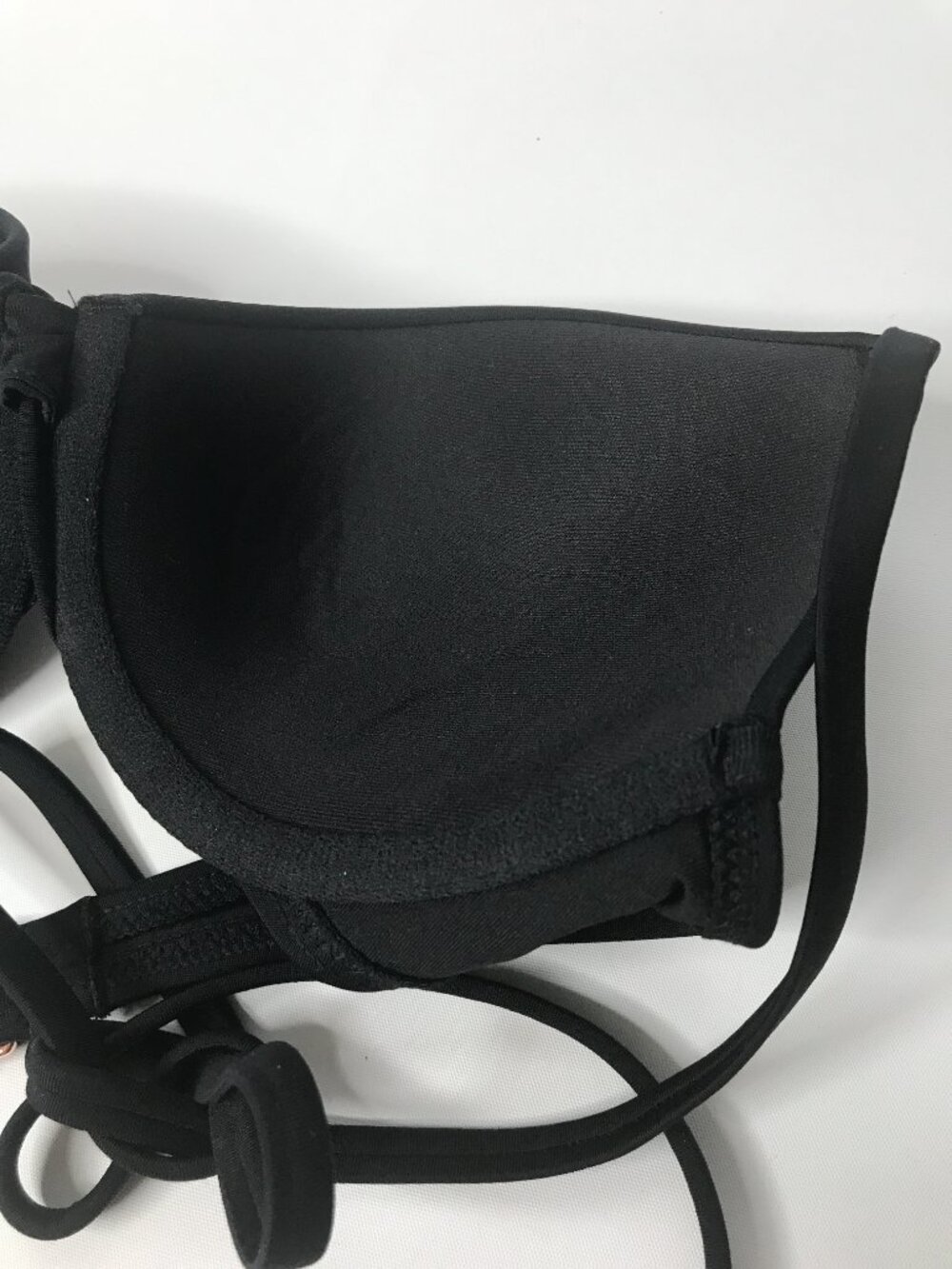 Women's Shade & Shore Wired Halter Push Up Bikini Top Black Size: S 34C - Picture 7 of 9